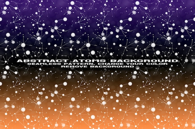 Fond texturé abstrait avec format PSD de molécule et de motif d'atome modifiable