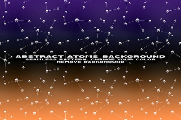 Fond texturé abstrait avec format PSD de molécule et de motif d'atome modifiable