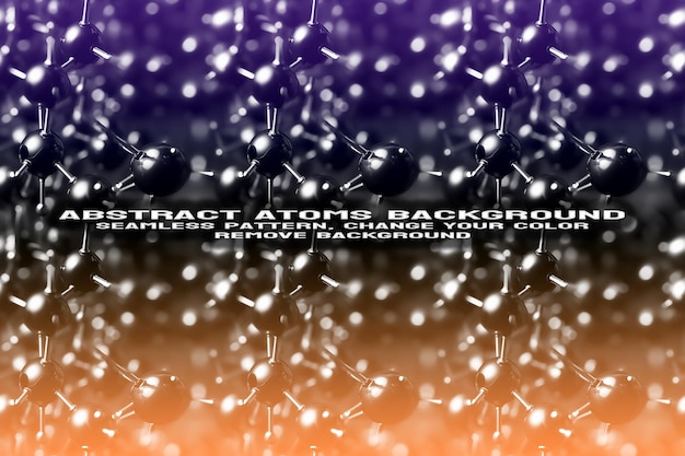 Fond texturé abstrait avec format PSD de molécule et de motif d'atome modifiable