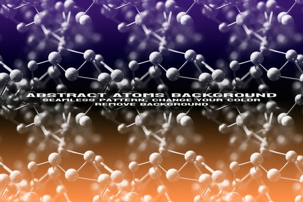 Fond texturé abstrait avec format PSD de molécule et de motif d'atome modifiable