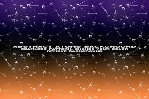 Fond texturé abstrait avec format PSD de molécule et de motif d'atome modifiable