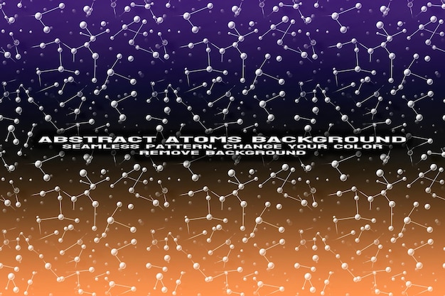 Fond texturé abstrait avec format PSD de molécule et de motif d'atome modifiable