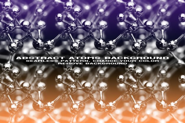 Fond texturé abstrait avec format PSD de molécule et de motif d'atome modifiable