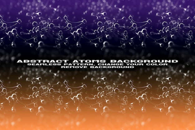 Fond texturé abstrait avec format PSD de molécule et de motif d'atome modifiable