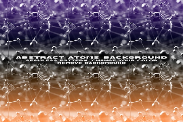 Fond texturé abstrait avec format PSD de molécule et de motif d'atome modifiable