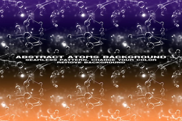 Fond texturé abstrait avec format PSD de molécule et de motif d'atome modifiable