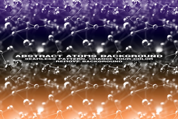 Fond texturé abstrait avec format PSD de molécule et de motif d'atome modifiable