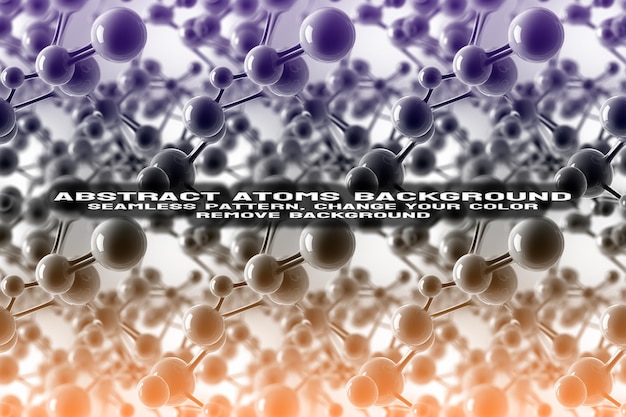 Fond texturé abstrait avec format PSD de molécule et de motif d'atome modifiable
