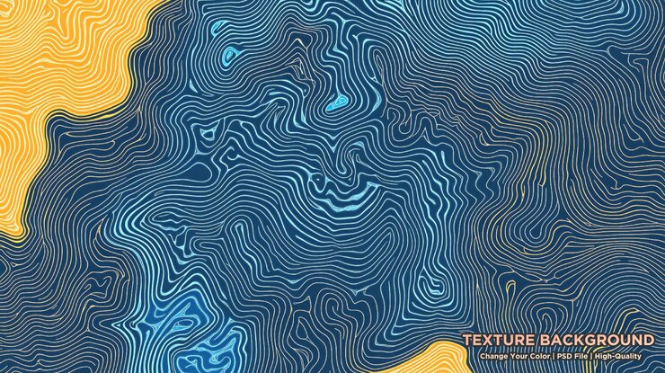 PSD le fond de la topographie les lignes de gradient bleu le paysage de navigation