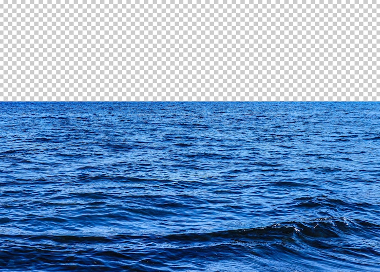 PSD fond de transparence isolé mer bleue