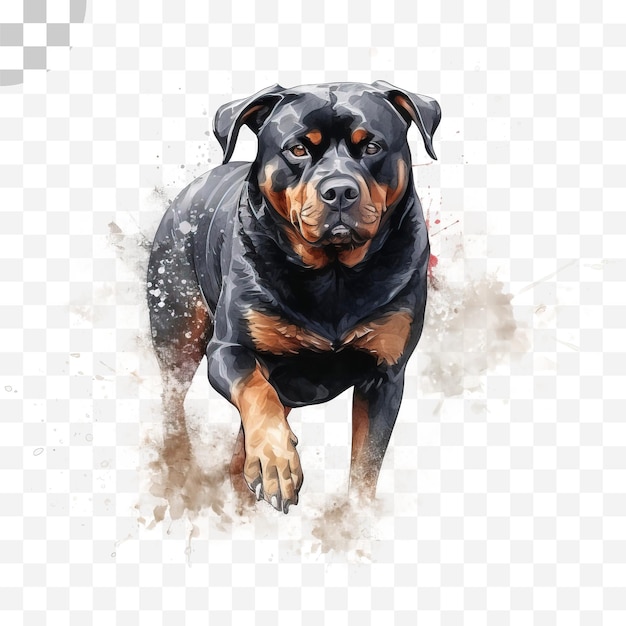 PSD fond transparent aquarelle chien