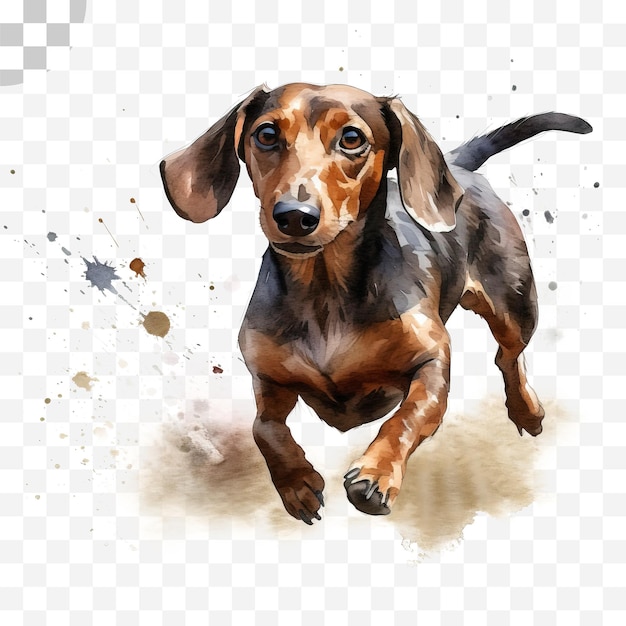 PSD fond transparent aquarelle chien