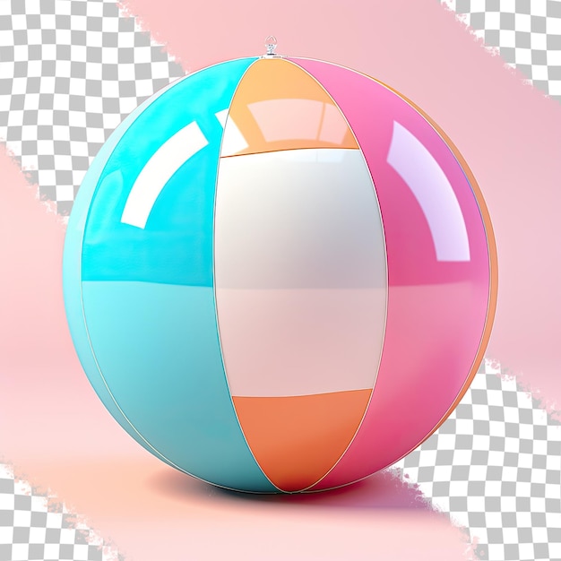 PSD fond transparent avec une balle de plage solitaire