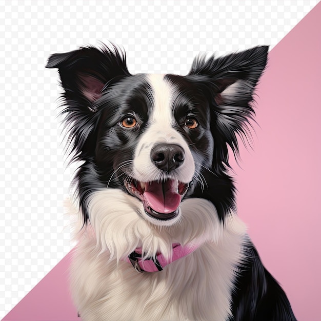 PSD fond transparent avec un border collie