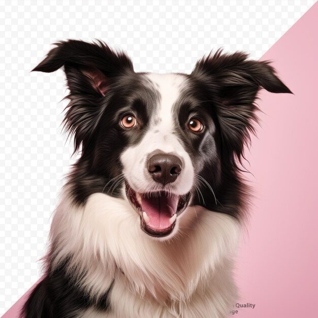 PSD fond transparent avec un border collie