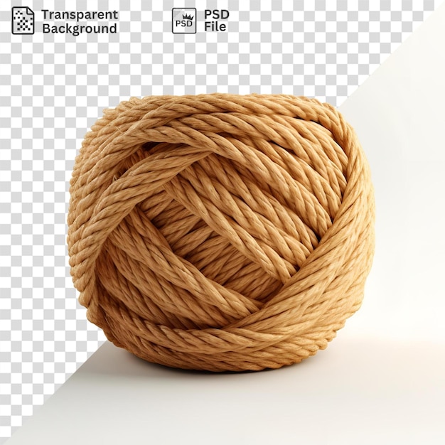 PSD fond transparent avec une boule de corde isolée et une ombre sombre