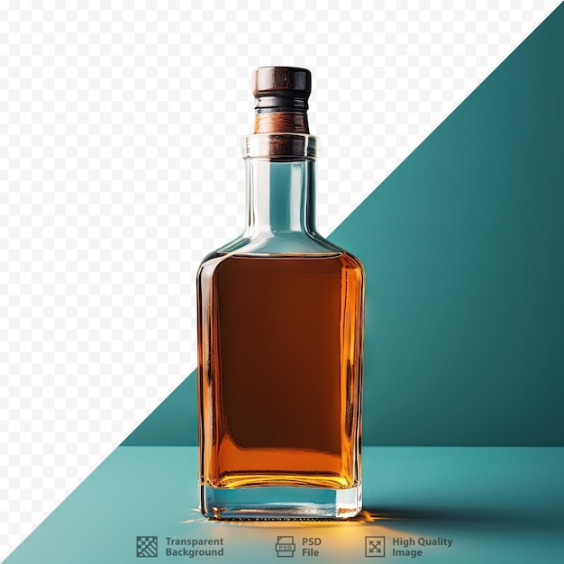 PSD fond transparent avec une bouteille de whisky isolée