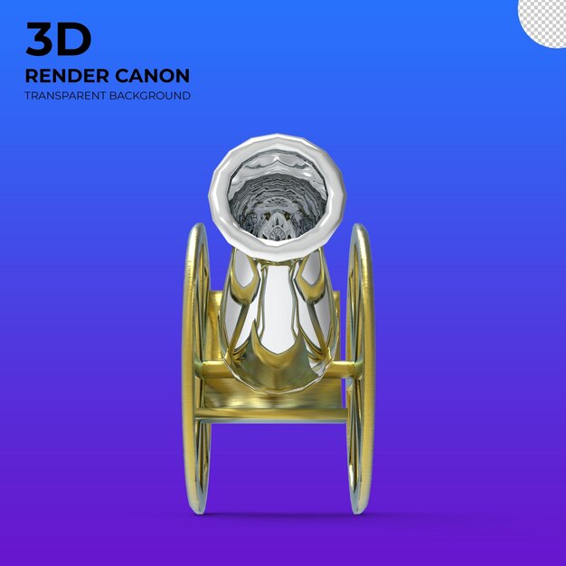 Fond Transparent De Canon D'argent De Rendu 3d