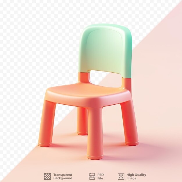 PSD fond transparent avec une chaise en plastique