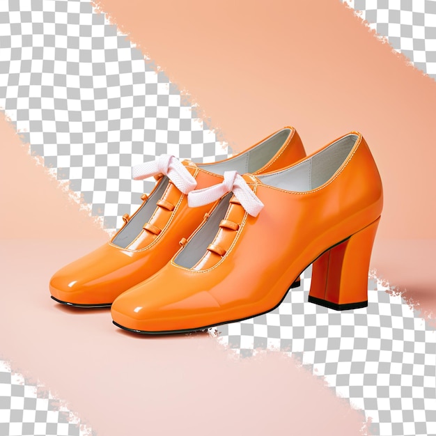 PSD fond transparent avec des chaussures pour femmes orange