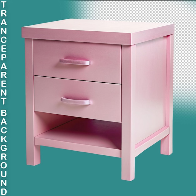 PSD le fond transparent de la commode à vecteur plat de couleur rose