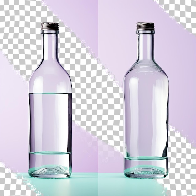 Fond Transparent Cousu Avec Une Bouteille De Vodka Vide En Gros Plan