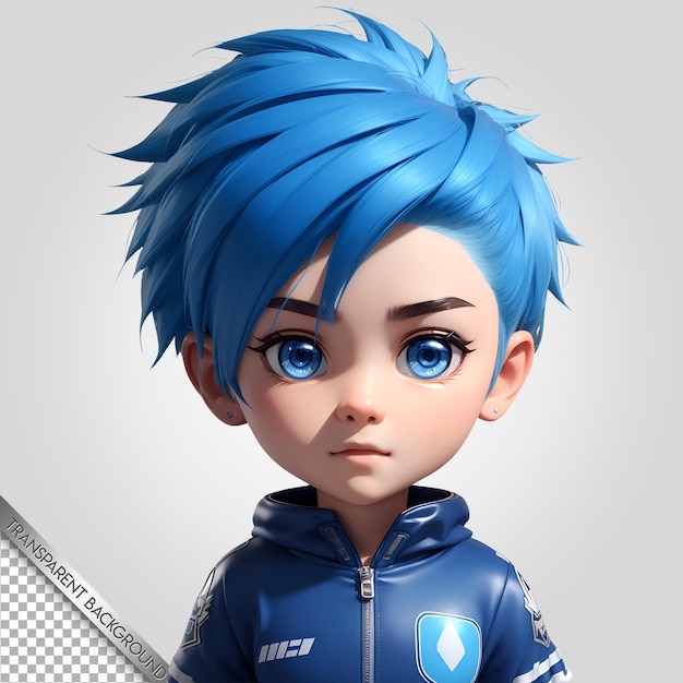 PSD fond transparent de dessin animé mignon personnage chibi