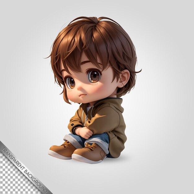 Fond Transparent De Dessin Animé Mignon Personnage Chibi