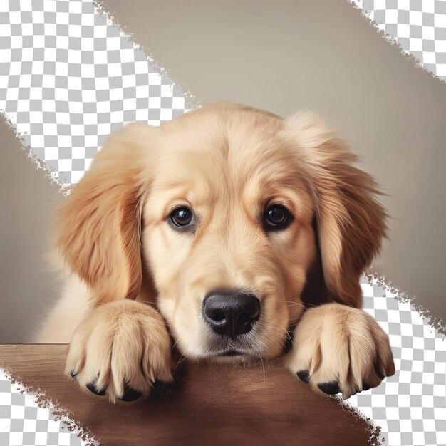 Le Fond Transparent Du Golden Retriever Triste