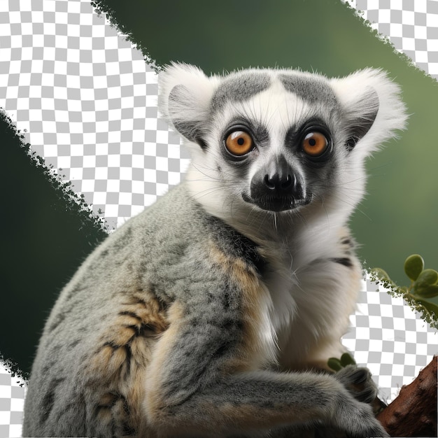 PSD fond transparent de l'espèce primate catta lemur