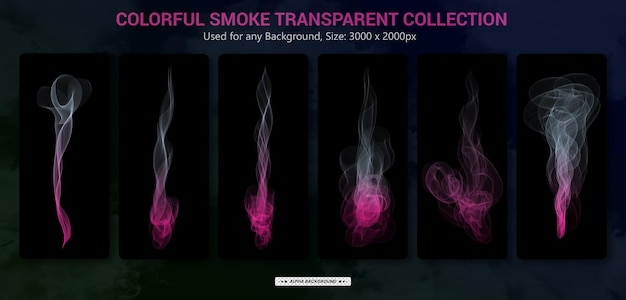 PSD fond transparent de fumée colorée