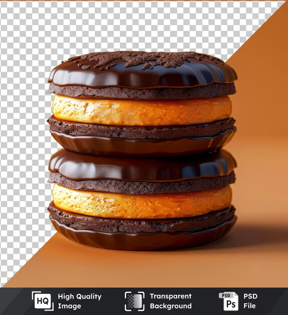 PSD fond transparent avec des gâteaux jaffa isolés un type de biscuit ou de biscuit