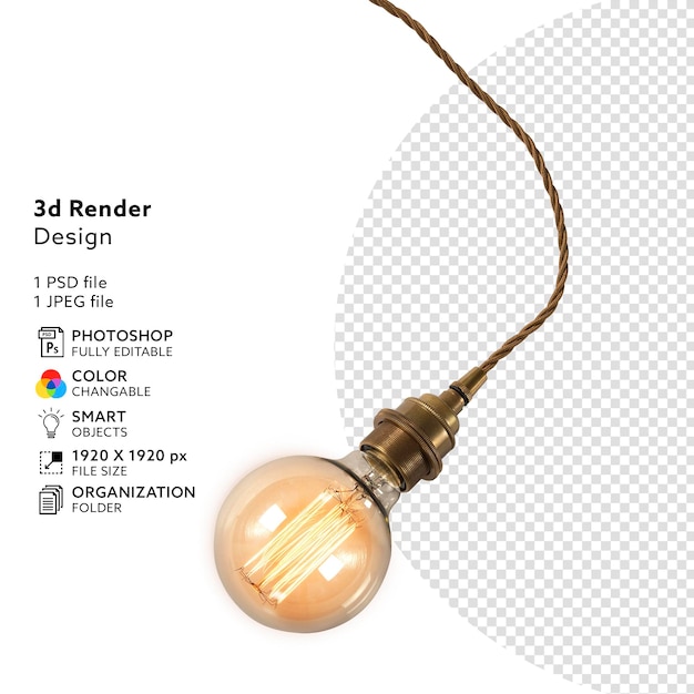 PSD fond transparent isolé de la lampe