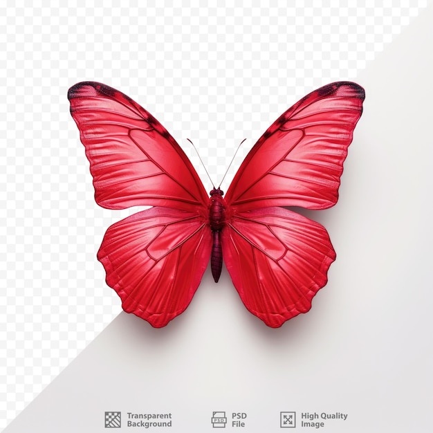 PSD fond transparent isolé papillon rouge