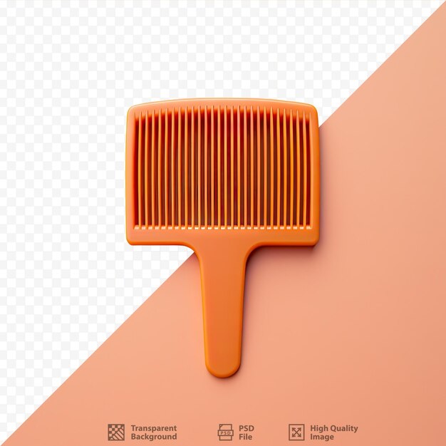 PSD fond transparent avec un peigne en plastique orange