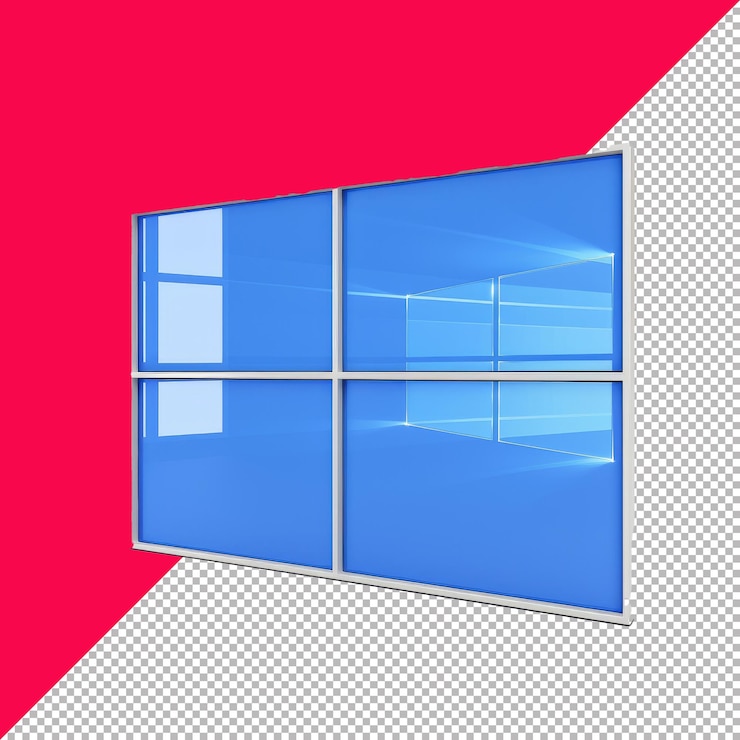 PSD le fond transparent png psd de windows