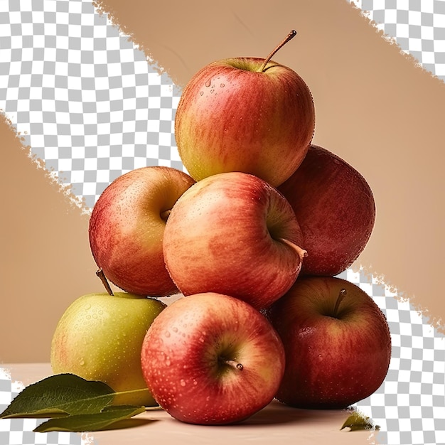 PSD fond transparent avec des pommes mûres