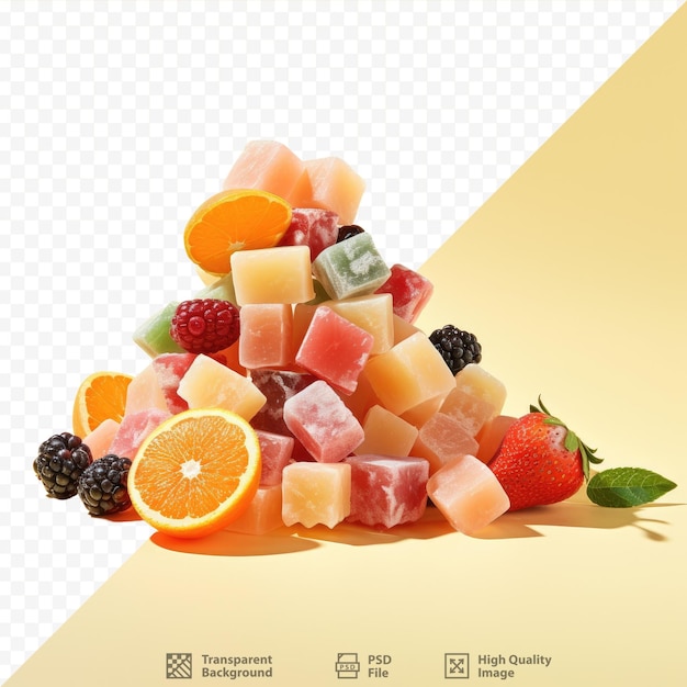 PSD fond transparent pour les friandises aux fruits frais