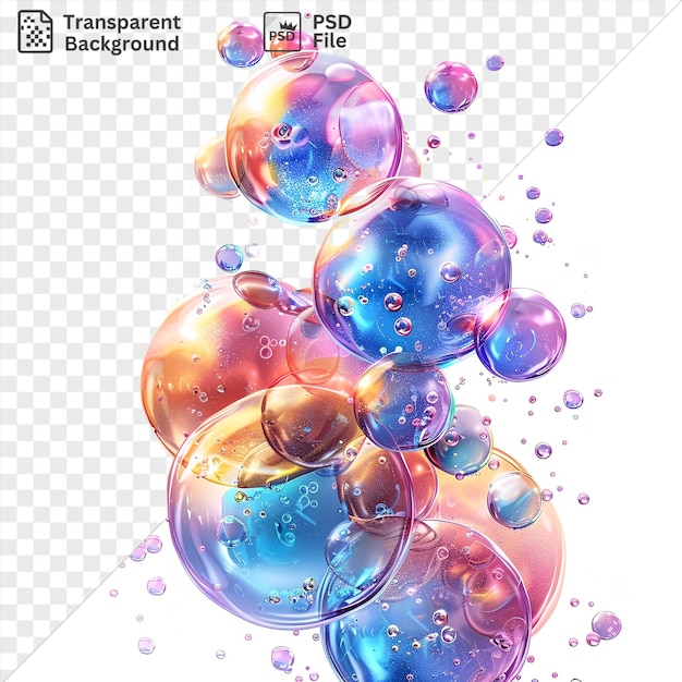 Fond Transparent Psd éclats De Bulles Abstraites Symbole Vectoriel Savon Iridescence Dans L'air