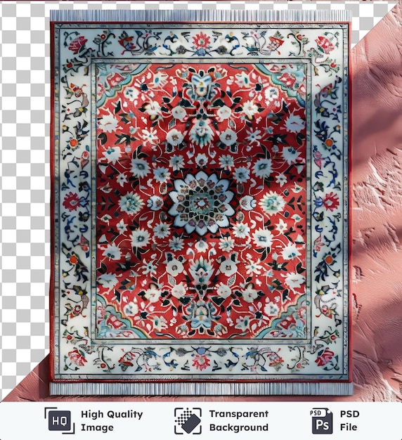 PSD fond transparent psd eid al fitr tapis traditionnels sur un mur rose