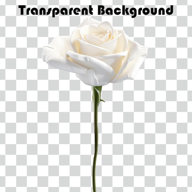 Fond transparent psd rose blanche