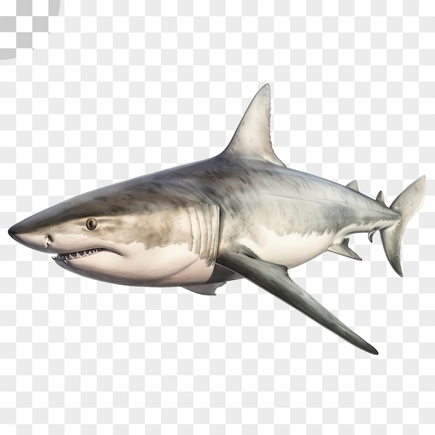 PSD fond transparent de requin aquarelle