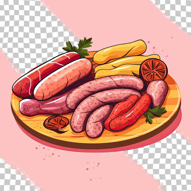 PSD fond transparent avec des saucisses