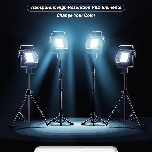 PSD fond transparent de scène d'effet de projecteur