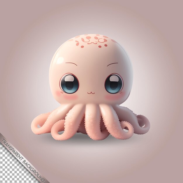 PSD fond transparent de style animal chibi psd