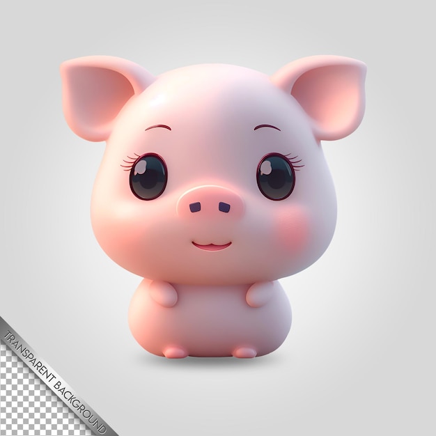 Fond transparent de style animal chibi