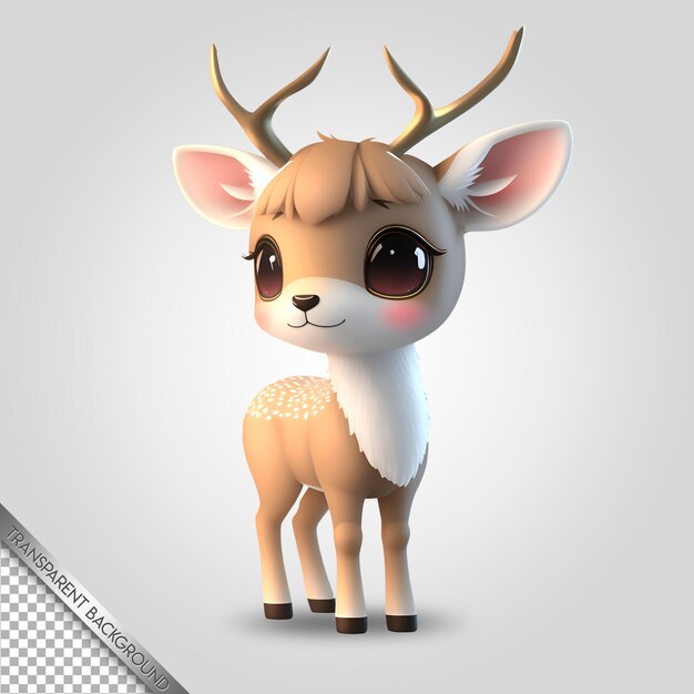 PSD fond transparent de style animal chibi