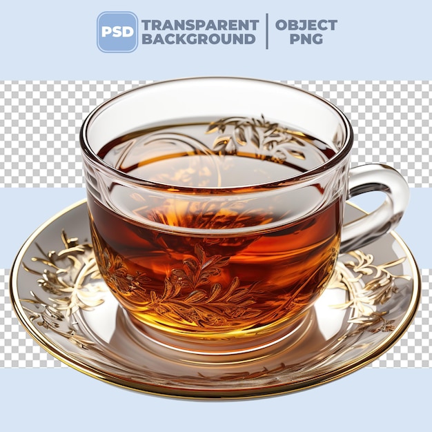 PSD fond transparent de tasse de thé en png