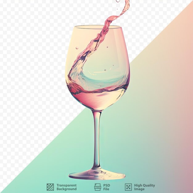 PSD fond transparent avec verre de vin rempli d'eau