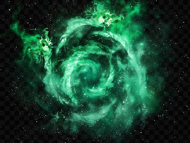 PSD un fond vert et noir avec une étoile verte et bleue au centre